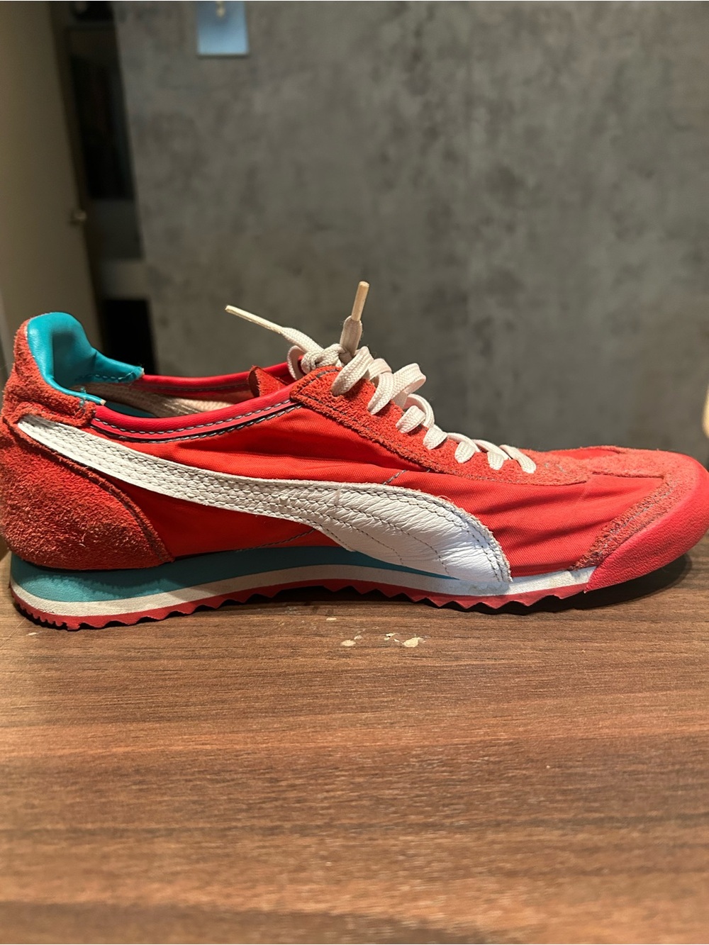 Puma Red Women's Athletic Sneakers with White Formstripe and Teal Accents